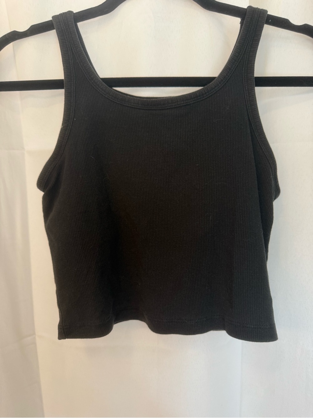 PINK Victoria's Secret Black Ribbed Crop Tank
